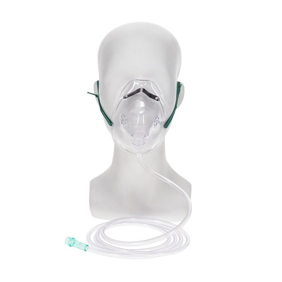 P001201 AirLife Oxygen Mask, Adult, Under-The-Chin, w/7ft Tube, 50EA/CA