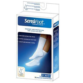JOBST Sensifoot Crew Length Diabetic Stockings, Closed Toe, White, 1/PR [DISCONTINUED]
