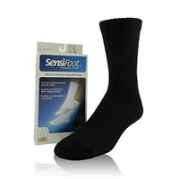 JOBST Sensifoot Crew Length Diabetic Stockings, Closed Toe, Black, 1/PR [DISCONTINUED]