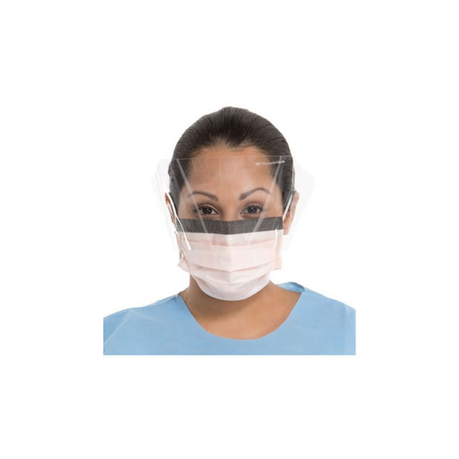 KC47147 SO SOFT FLUIDSHIELD Procedure Mask, Level 3, Fog-Free, Orange, W/Wraparound Visor, 25EA/BX