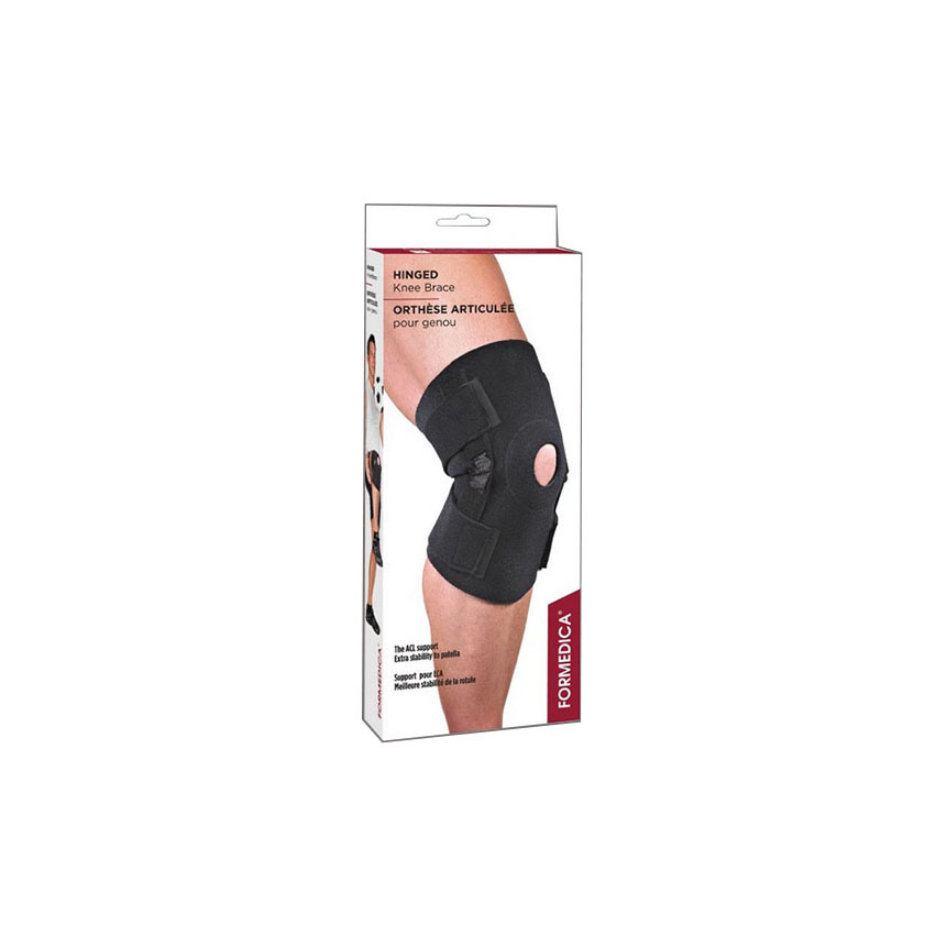 F9450 Hinged Knee Brace, Neoprene, Large/XL, Black 1/EA