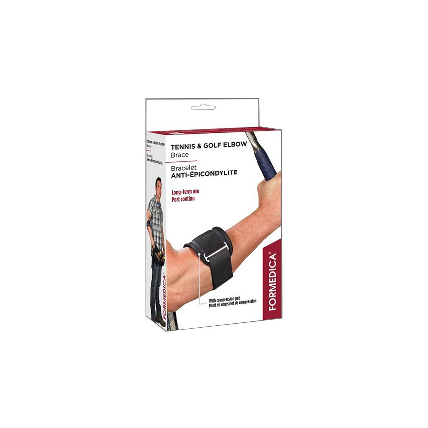Tennis and Golf Elbow Brace, Neoprene, Black 1/EA