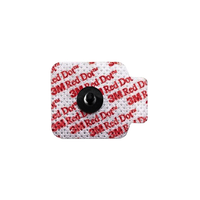 3M2660-3 Red Dot Repositionable Soft Cloth Monitoring Electrode, Adult and Pediatric, 1.56" x 1.25", 3EA/BX