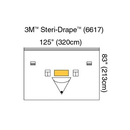 3M6617 3M Steri-Drape Isolation Drape with Ioban 2 Incise Film and Pouch, 125" x 83", 5EA/BX