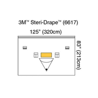 3M6617 3M Steri-Drape Isolation Drape with Ioban 2 Incise Film and Pouch, 125" x 83", 5EA/BX