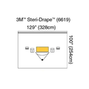 3M6619 3M Steri-Drape Isolation Drape with Ioban 2 Incise Film and Pouch, 129" x 100", 5EA/BX
