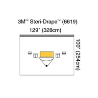 3M6619 3M Steri-Drape Isolation Drape with Ioban 2 Incise Film and Pouch, 129" x 100", 5EA/BX