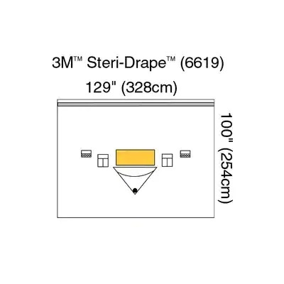 3M6619 3M Steri-Drape Isolation Drape with Ioban 2 Incise Film and Pouch, 129" x 100", 5EA/BX