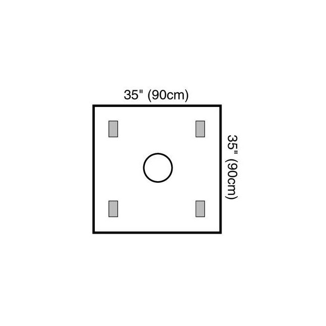 3M1075 Steri-Drape Wound Edge Protector, W90cm x L90cm, OD 22.5cm Ring, 10EA/BX