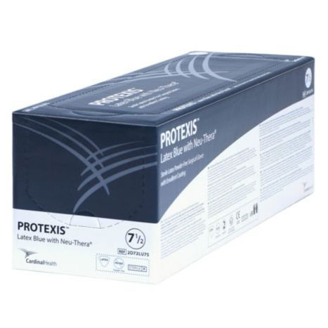 2D72LU60 Protexis Latex Blue with Neu-Thera Emollient Coating, Surgical Gloves, Size 6, L11.1" Blue, 50PR/BX