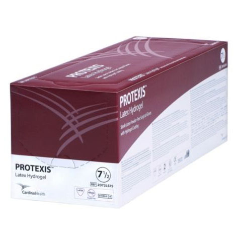 2D72LS75 Protexis Latex Hydrogel Surgical Glove, Size 7.5, Length 12", Translucent Yellow, 50PR/BX