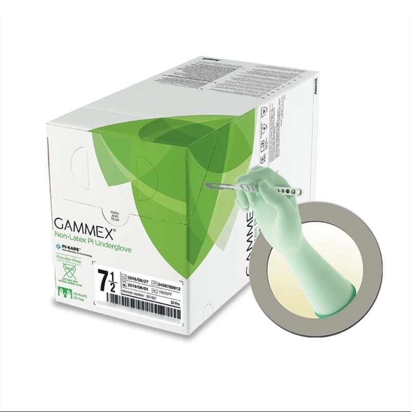 AN20687255 GAMMEX Non-Latex PI Underglove, Green, Size 5.5, 50PR/BX