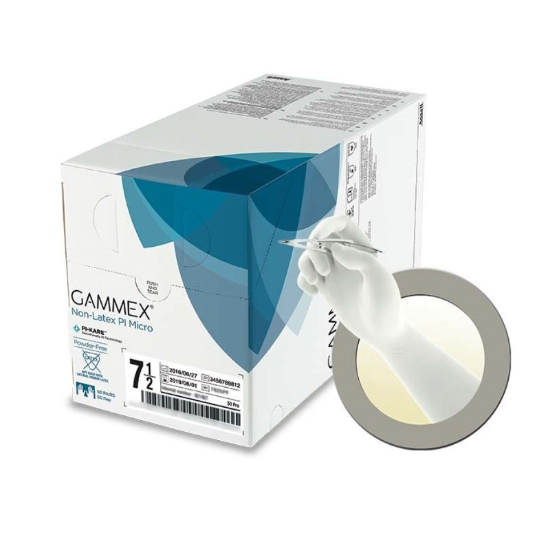 AN20685985 GAMMEX Non-Latex PI Micro Surgical Glove, White, Size 8.5, 50PR/BX