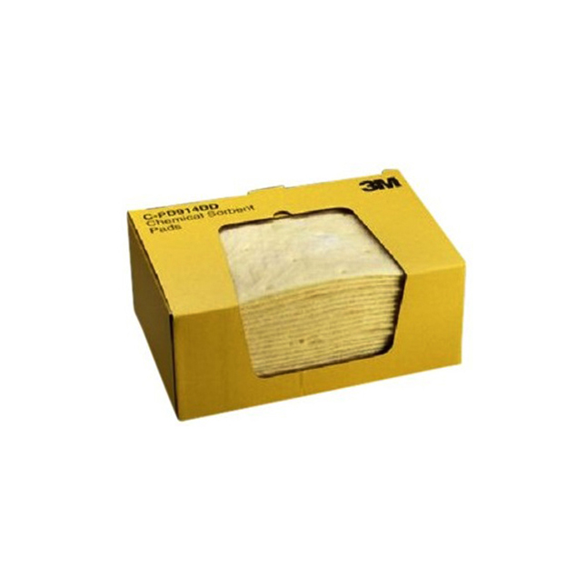 3MC-PD914DD Chemical Sorbent Pad, Yellow, 25EA/BX