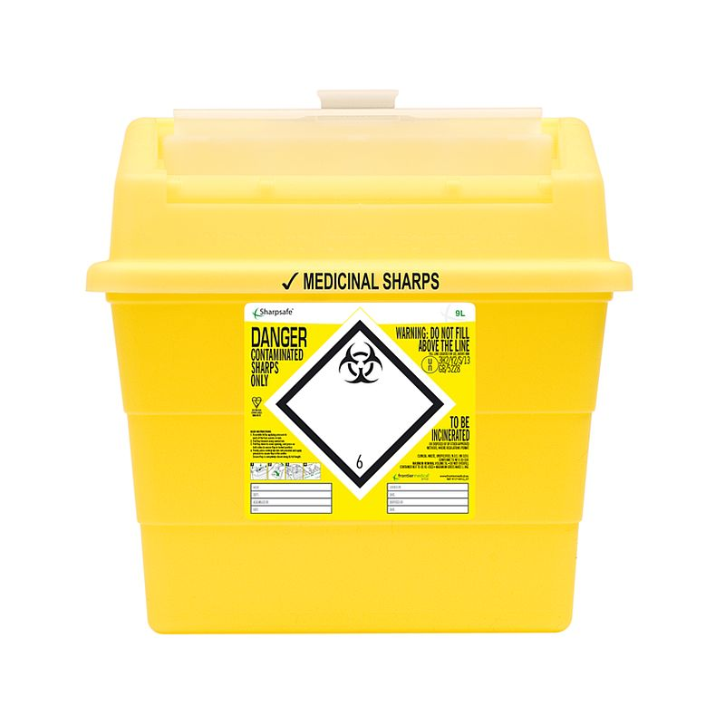 41172430 Sharpsafe Sharps Container, 9L, 20EA/BX