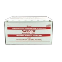 Z20339 Webcol Alcohol Prep Pad, Two-Ply, Large, Sterile, 200EA/BX