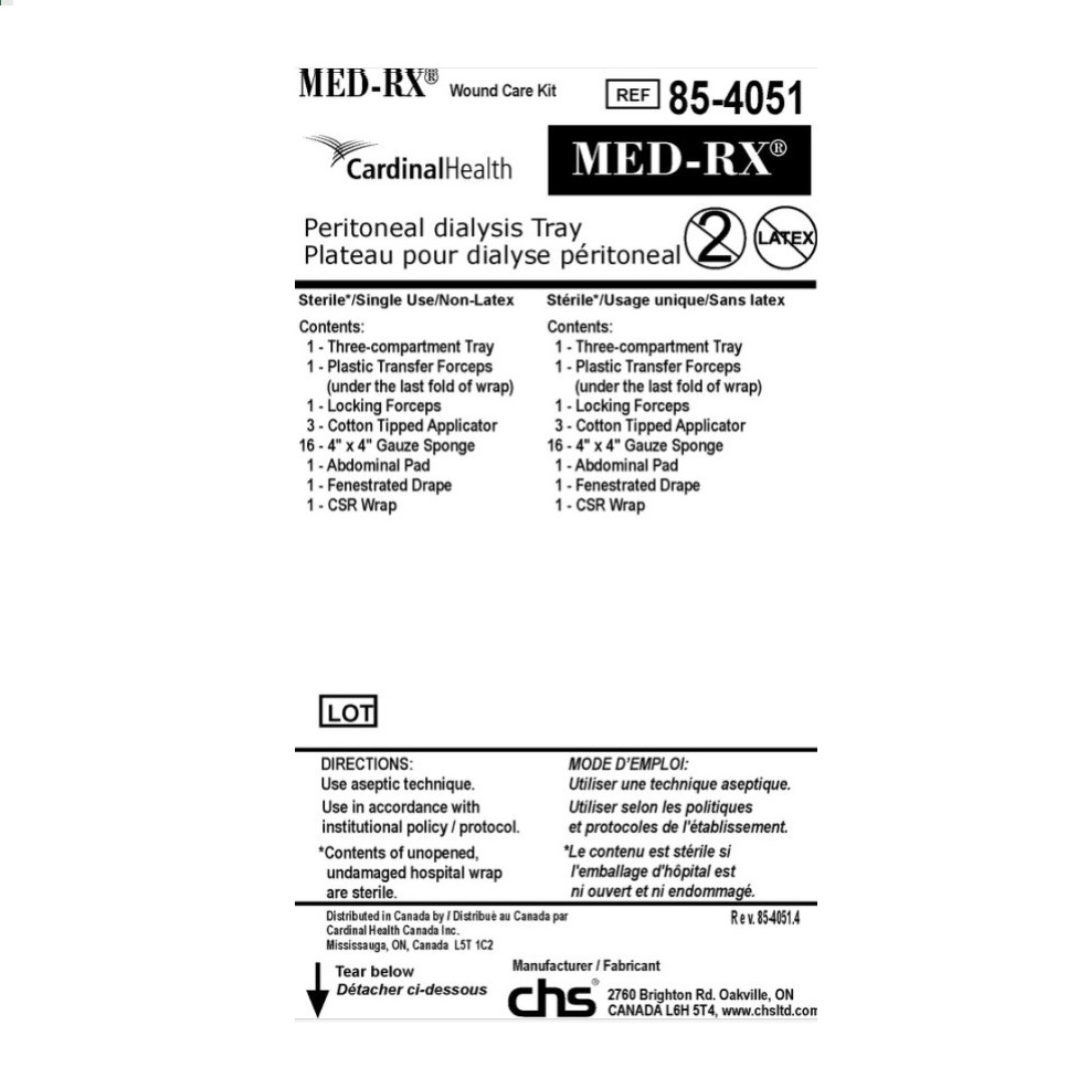 85-4082 Peritoneal Dialysis Tray, 16EA/BX