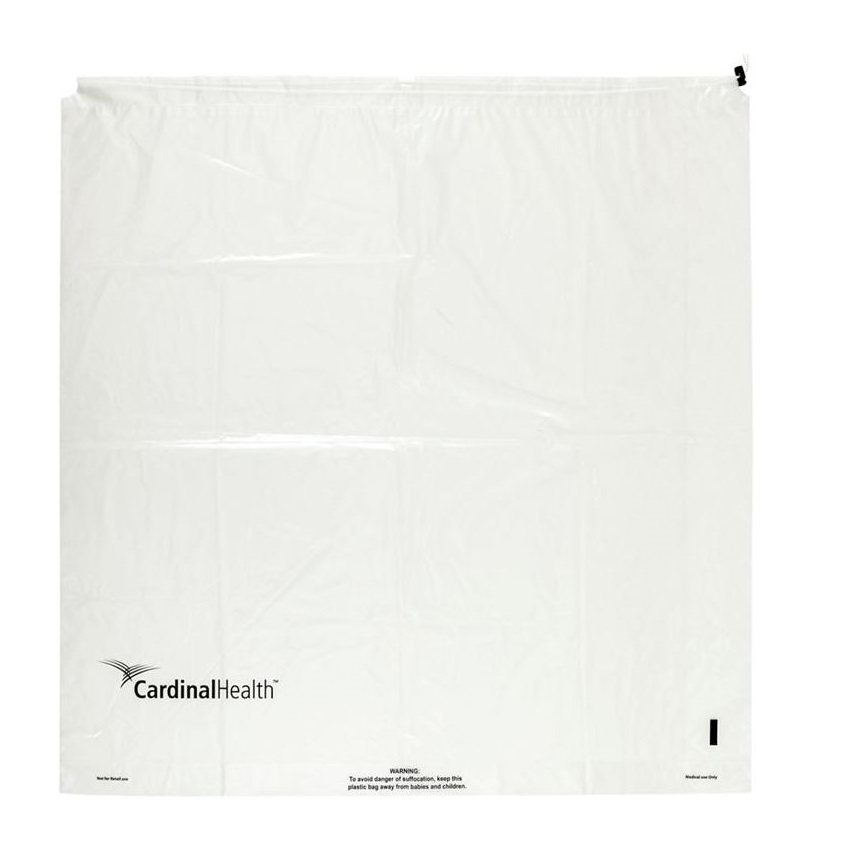 XXLDC-CLR Cardinal Health Drawcord Patient Belonging Bag, XX-Large, Clear, 1/EA