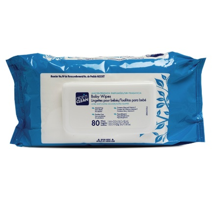 M233XT Nice'n Clean Baby Wipe, Non-Flushable, Unscented, 7.9" x 6.6", 960EA/BX