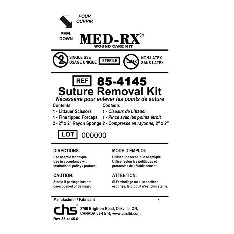 85-4145 Med-Rx Suture Removal Kit, 50EA/BX