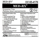 85-4179 Med-Rx Dressing Tray, 100EA/BX