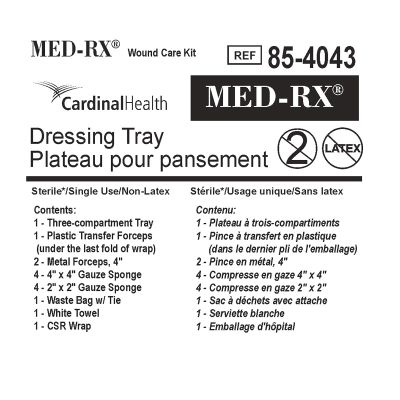 85-4043 Dressing Tray, 30EA/BX
