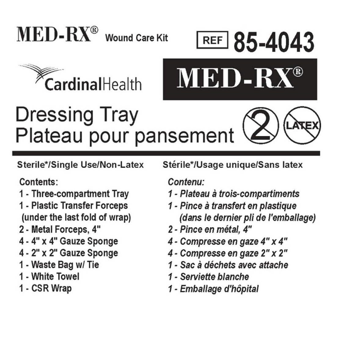 85-4087 Med-Rx Dressing Tray, 30EA/BX [DISCONTINUED]