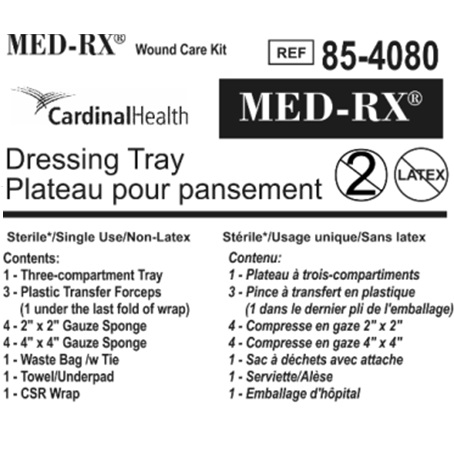 85-4080 Med-Rx Dressing Tray, 30EA/BX