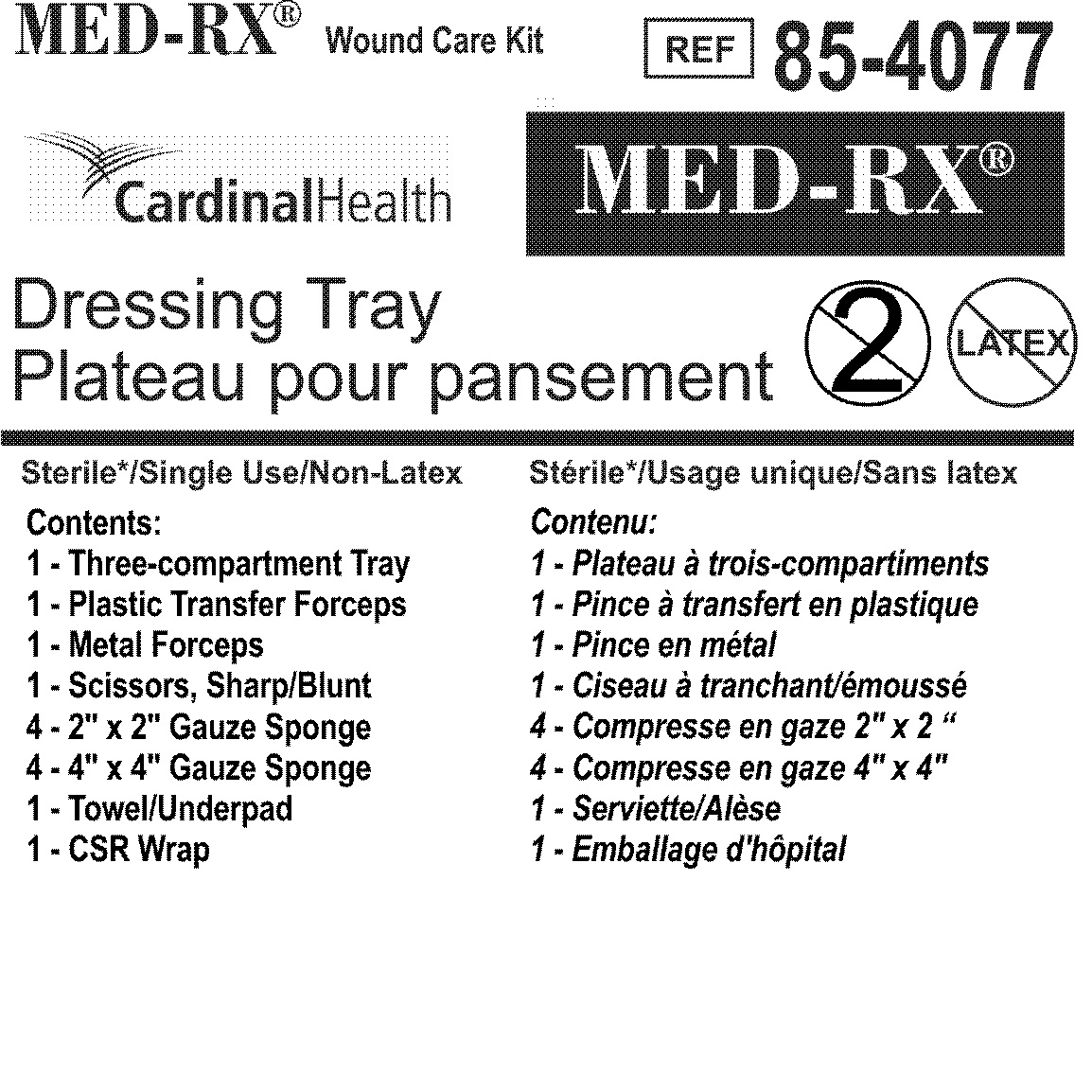 85-4077 Dressing Tray, 30EA/BX
