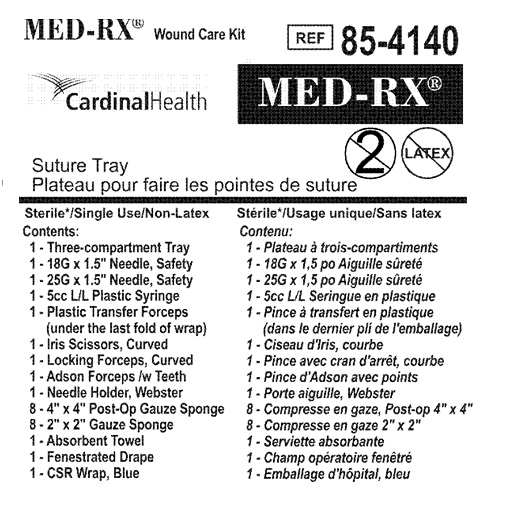 85-4140 Med-Rx Suture Tray, 1/EA