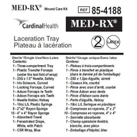 85-4188 Med-Rx Laceration Tray, 25EA/BX
