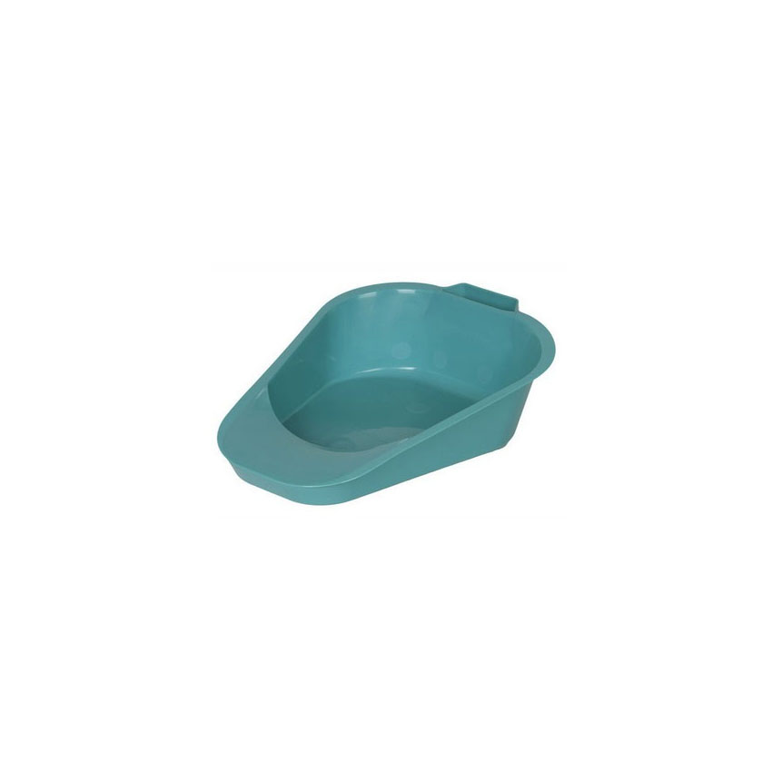 VOLH100-07 Patient Bedpan, 34 oz, W8" x L13" x H3" Front, H1" Back, Turquoise, 1/EA