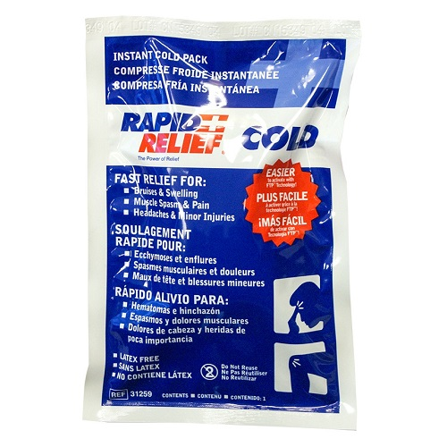 31259-24 Rapid Relief Instant Cold Pack, FTP Technology, Large, W5" x L9", 24EA/BX