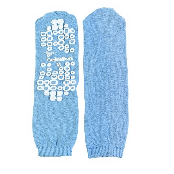 58125-BLU Patient Slipper, Single Tread, Terry In, Adult, Medium, Blue, 48PR/BX