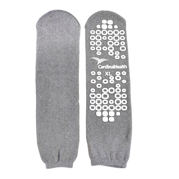 58125-GRY Patient Slipper, Single Tread, Terry In, XL, Gray, 48PR/BX