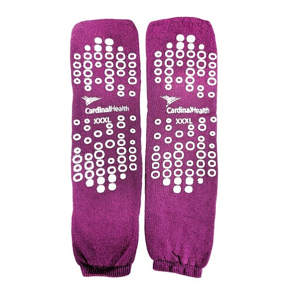 58125-PUR Patient Slipper, Single Tread, Terry In, 3XL, Purple, 48PR/BX