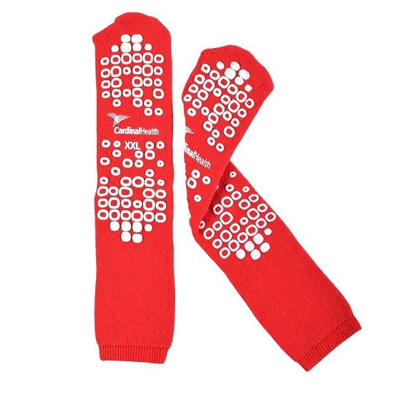 68125-R2XL Patient Slipper, Double Tread, Terry In, Risk Management, 2XL, Red, 1/PR