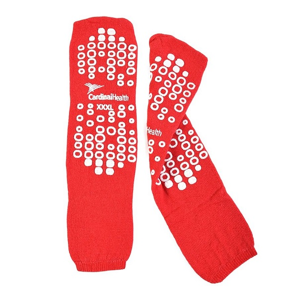 68125-RBAR Patient Slipper, Double Tread, Terry In, Risk Management, Bariatric, Red, 48PR/BX