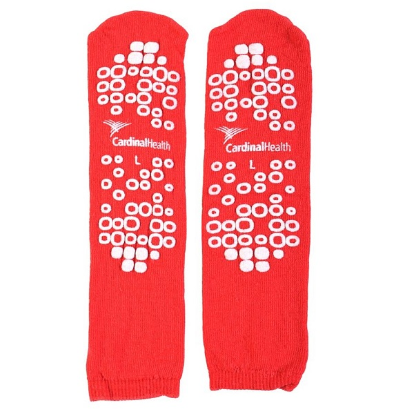 68125-RL Patient Slipper, Double Tread, Terry In, Risk Management, Large, Red, 1/PR