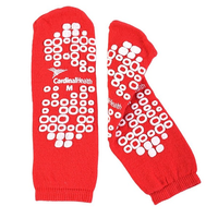 68125-RM Patient Slipper, Double Tread, Terry In, Risk Management, Medium, Red, 1/PR