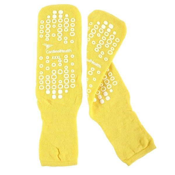 68125-Y3XL Patient Slipper, Double Tread, Terry In, Risk Management, 3XL, Yellow, 1PR/BX