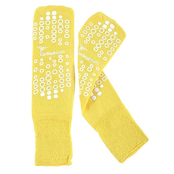 68125-YBAR Patient Slipper, Double Tread, Terry In, Risk Management, Bariatric, Yellow, 1PR/BX