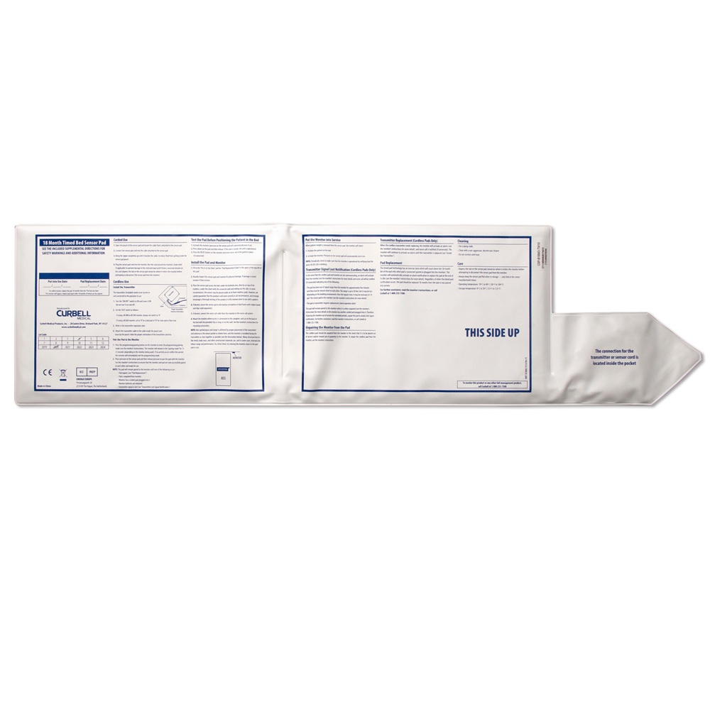 CSP-B18MO-TC10 Corded Bed Sensor Pad, Timed, 1.5 Year Lifespan, 92" Corded, 1/EA