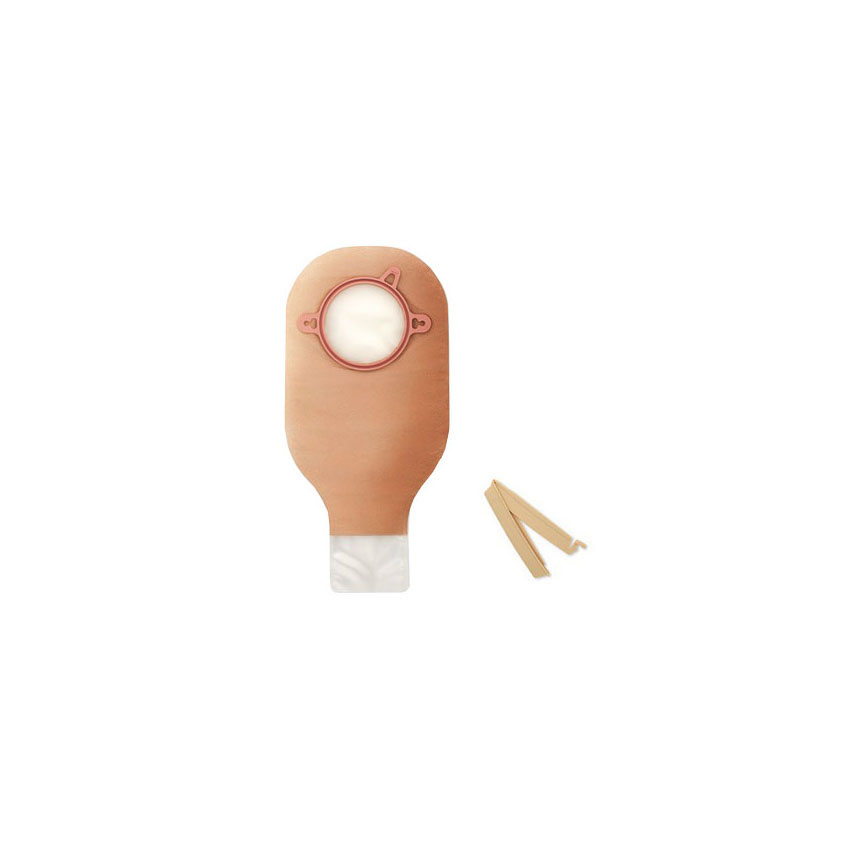 HOL18143 New Image Drainable Pouch, Two-Piece, 57mm Flange, Pouch Clamp, Beige, 10EA/BX