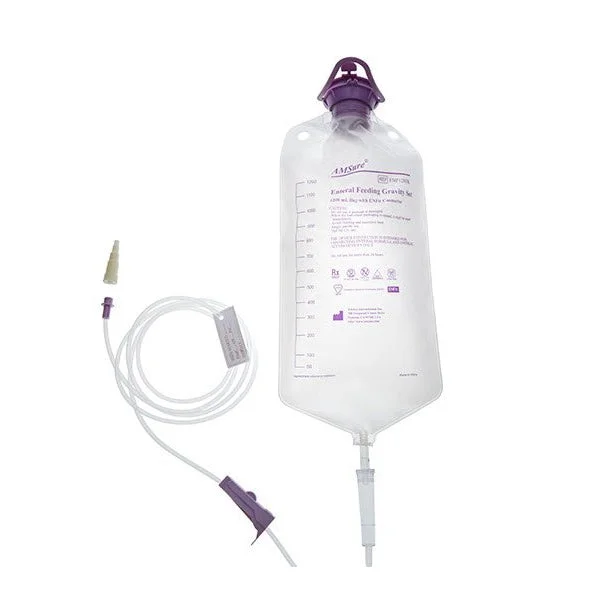 ENF1203KLD AMSure DEHP-free Enteral Gravity Feeding Sets with ENFit Transition Connectors, 1200mL, 30EA/BX [DISCONTINUED]