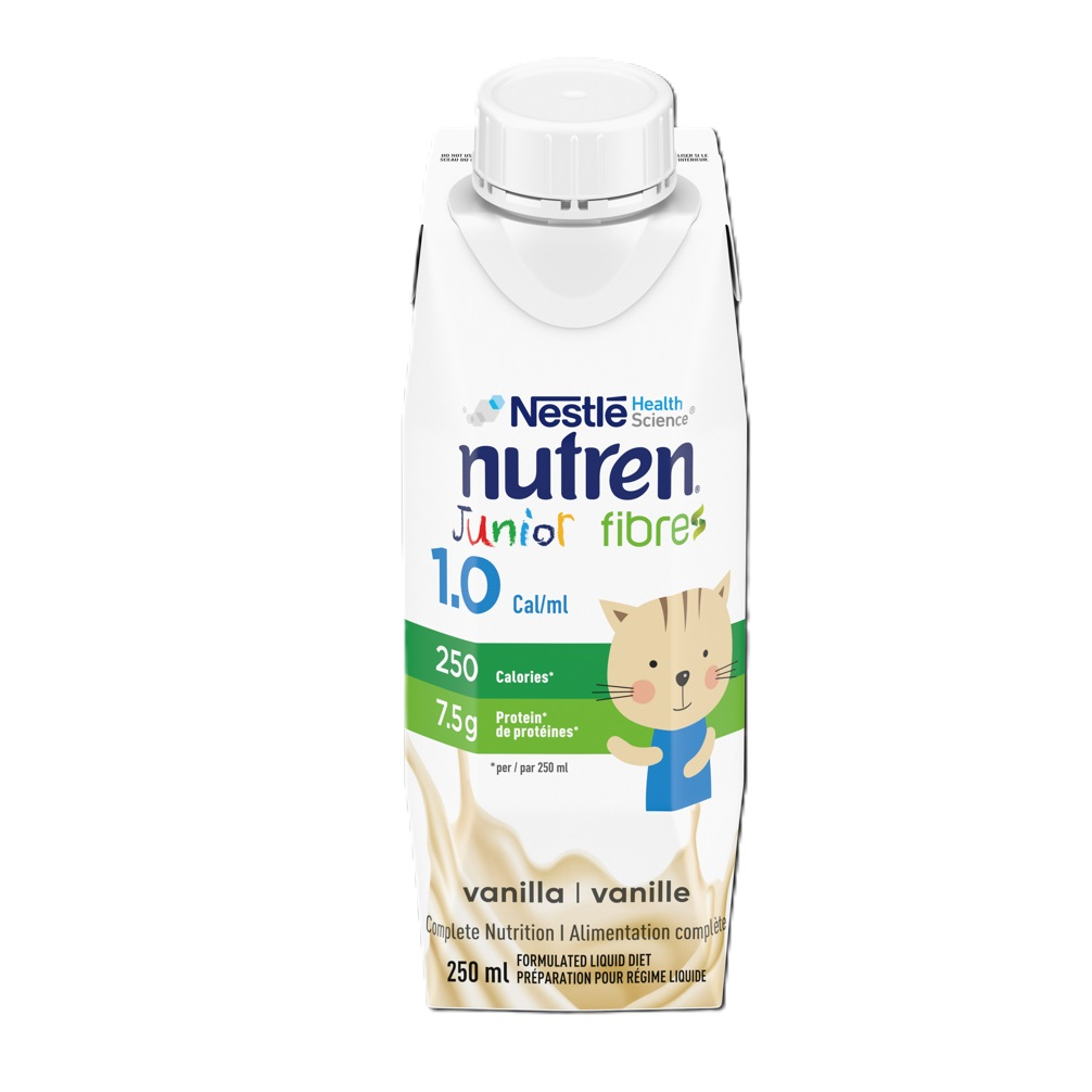 NN12502934 Nutren Junior Fiber 1.0, Tetra Prisma Pack, 250mL, Vanilla, 24EA/BX