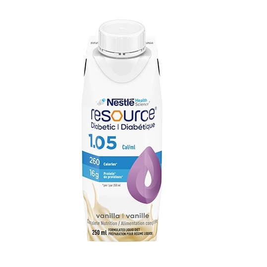 NN12505183 Resource Diabetic 1.05 Tetra Prisma, Vanilla, 250mL, 24x250mL, 24EA/BX