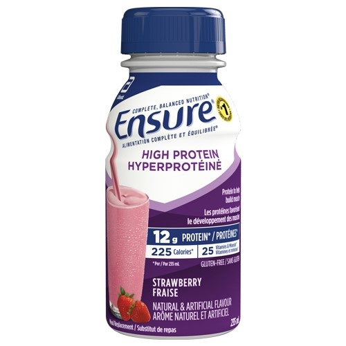 AB6890613 Ensure High Protein 12g Nutritional Formula, 235mL, Strawberry, 16EA/BX