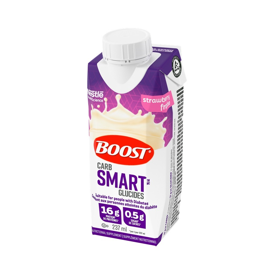 NN12580590 BOOST CarbSmart, Strawberry, 237ml, 24EA/BX