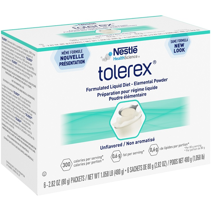 NN12172653 Tolerex Powdered Elemental Formula, Unflavored, 80gm, 60EA/BX